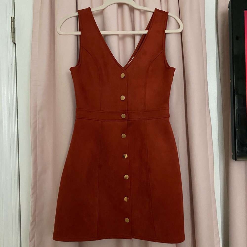 Soft dress, gold button down!